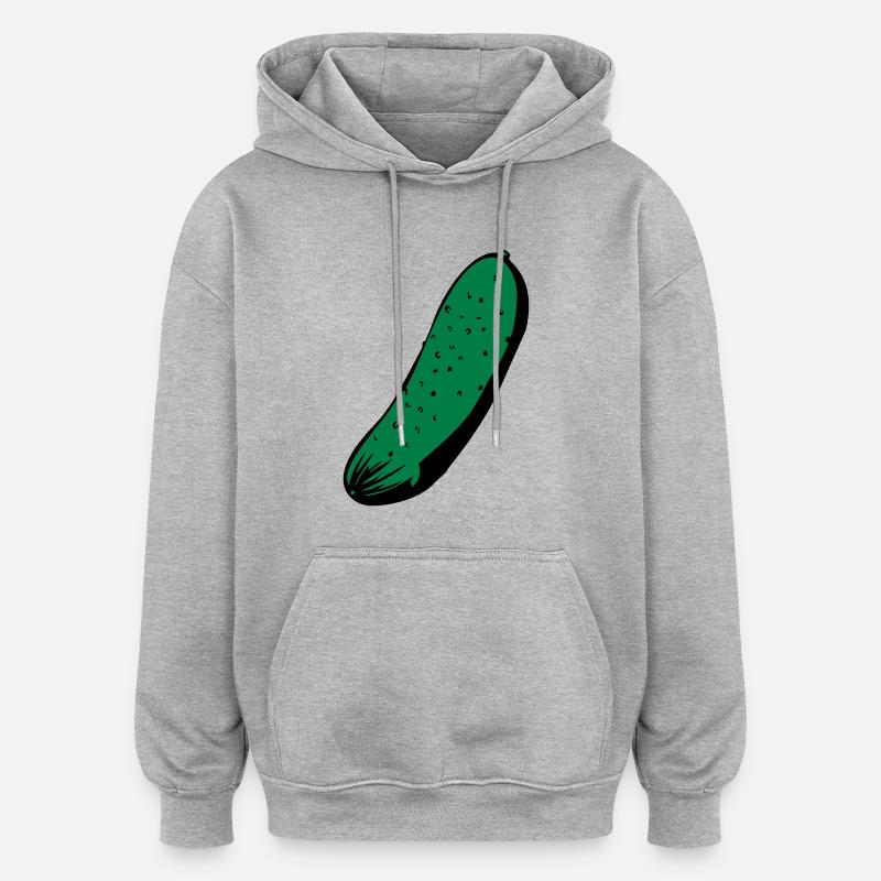 Gurke - Oversized Unisex Hoodie - Grau meliert