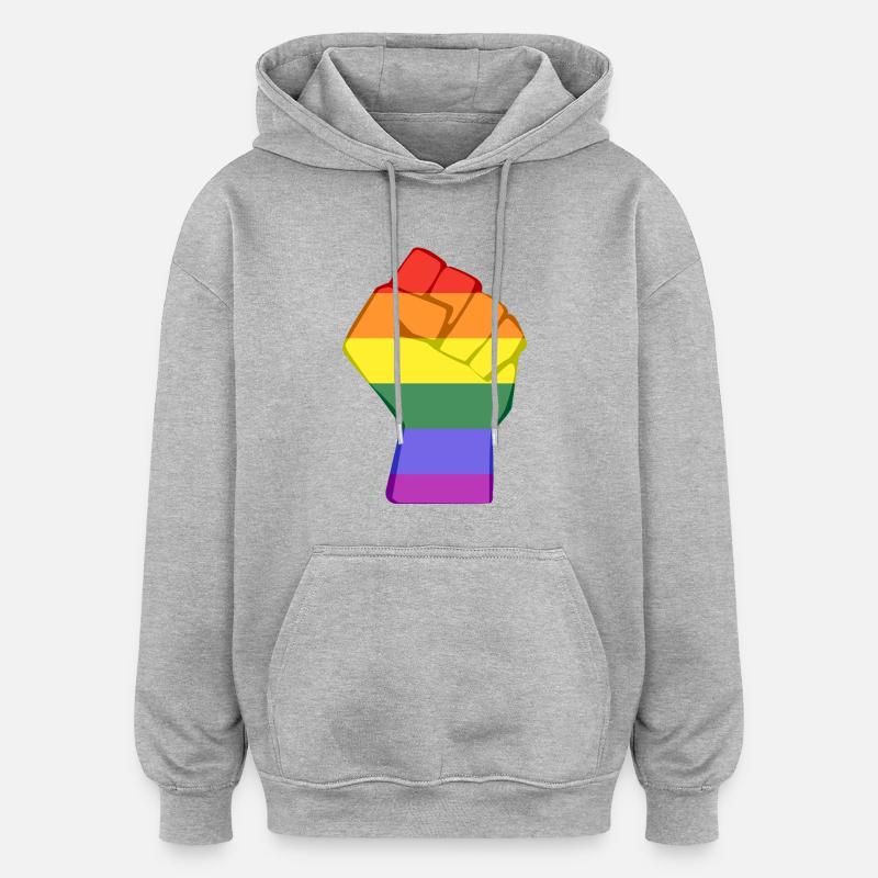 LGBT Faust - Sweat à capuche oversize unisexe - gris chiné