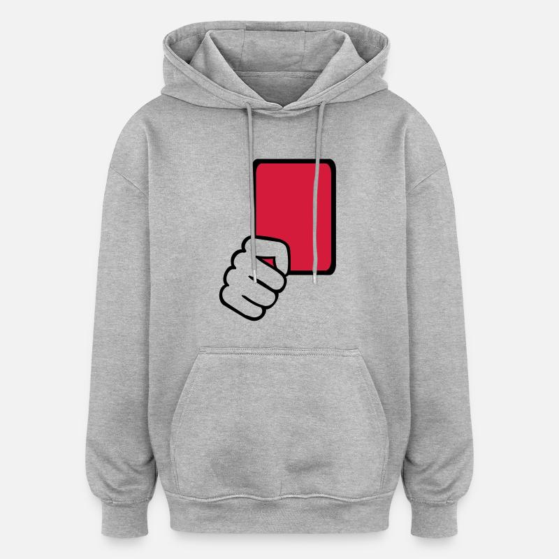 Carton rouge Arbitre - Sweat à capuche oversize unisexe - gris chiné