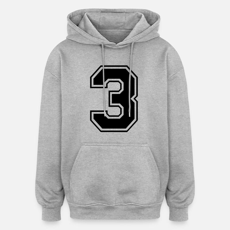 drei - Sweat à capuche oversize unisexe - gris chiné