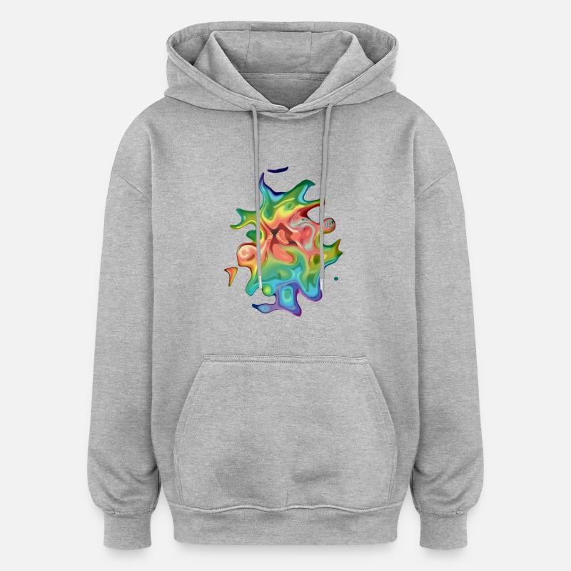 Psychedelic Egg # 2 - Oversized Unisex Hoodie - heather grey