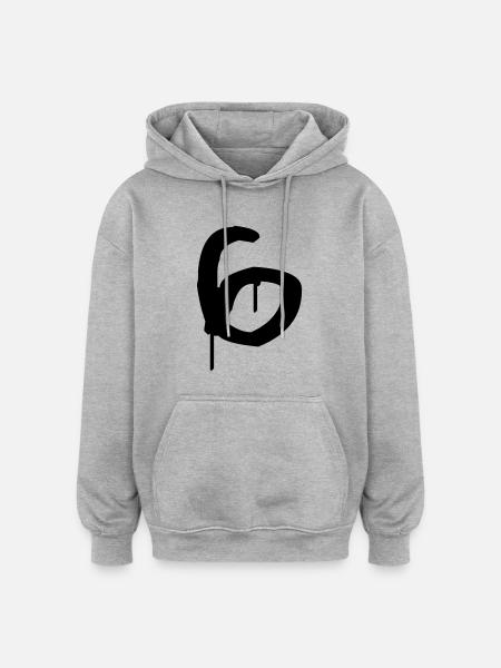 Graffiti : 6 - Oversized Unisex Hoodie - Grau meliert