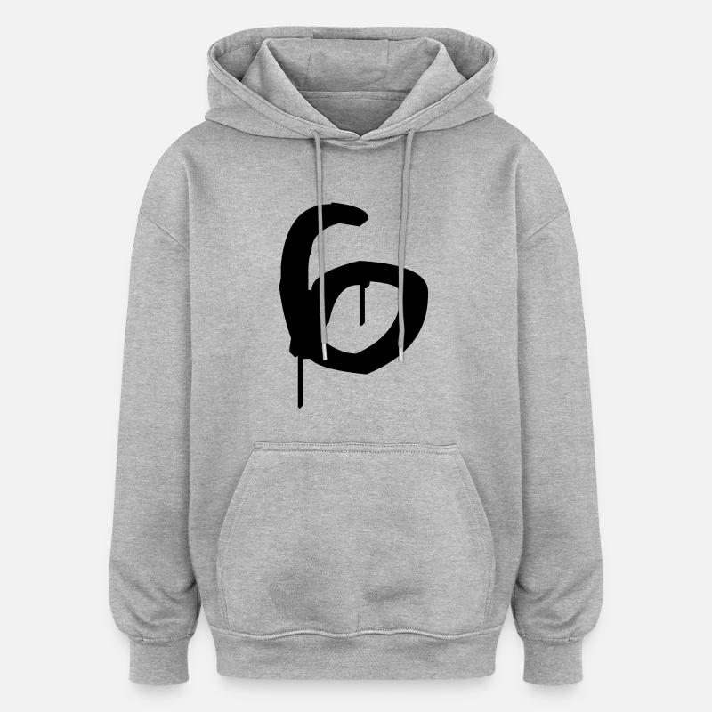 Graffiti : 6 - Sweat à capuche oversize unisexe - gris chiné