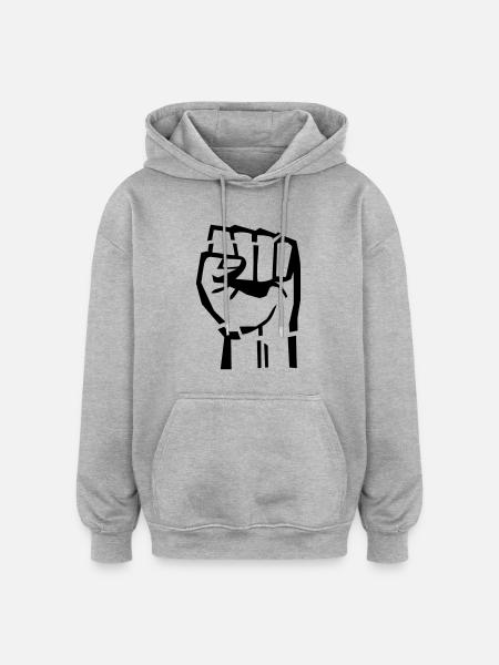 power_hand__f1 - Oversized Unisex Hoodie - heather grey