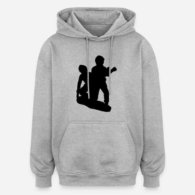 Pompier Equipe d'attaque BAT - Sweat à capuche oversize unisexe - gris chiné