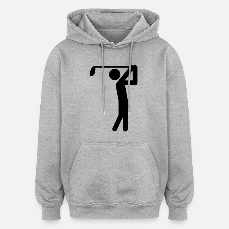 golfer icon - Sweat à capuche oversize unisexe - gris chiné