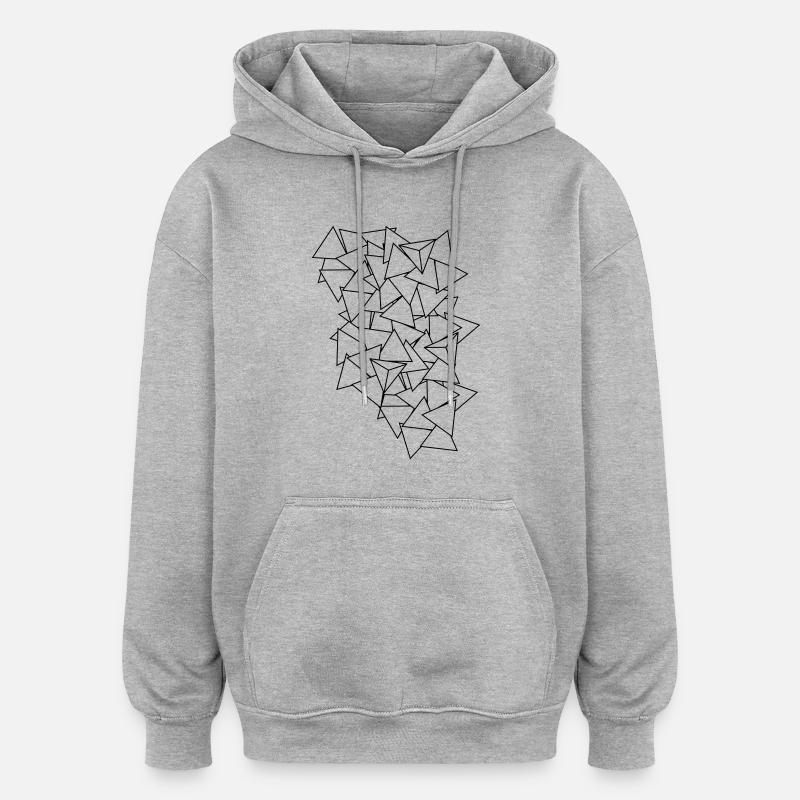 triangles - Sweat à capuche oversize unisexe - gris chiné