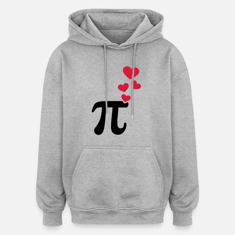 Pi - Sweat à capuche oversize unisexe - gris chiné