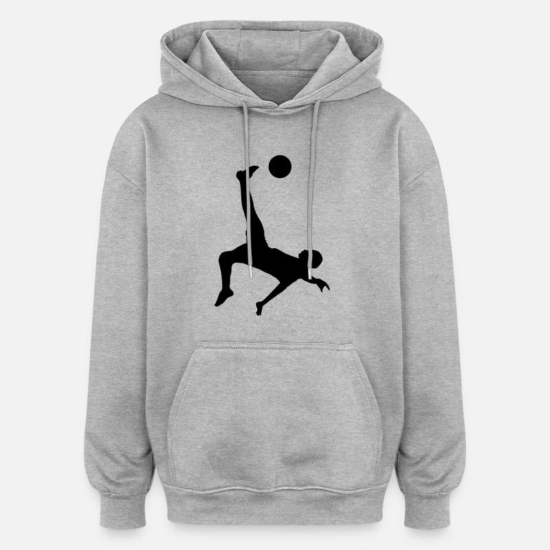 soccer male plain de - Oversized Unisex Hoodie - Grau meliert