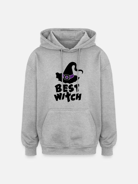 Best Witch, Witchcraft, Halloween, Magic, Hat - Oversized Unisex Hoodie - heather grey