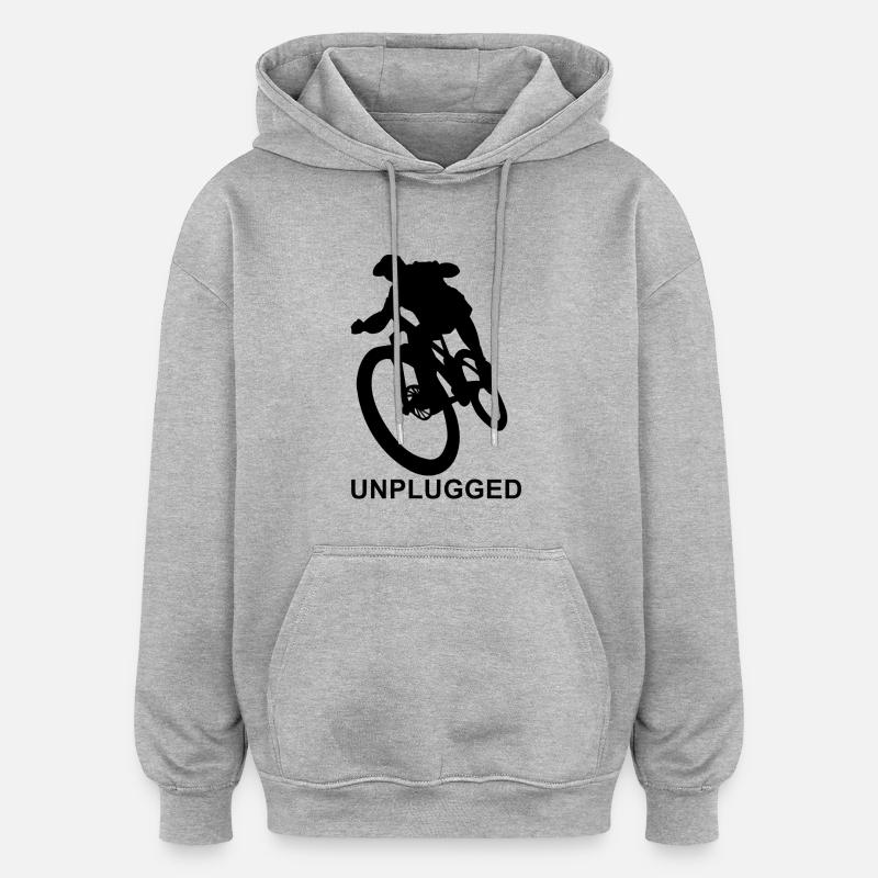 débranché - Sweat à capuche oversize unisexe - gris chiné