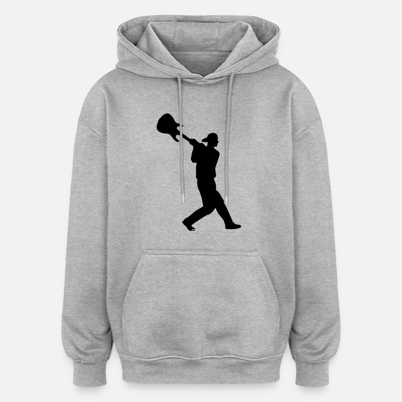 rock - Sweat à capuche oversize unisexe - gris chiné