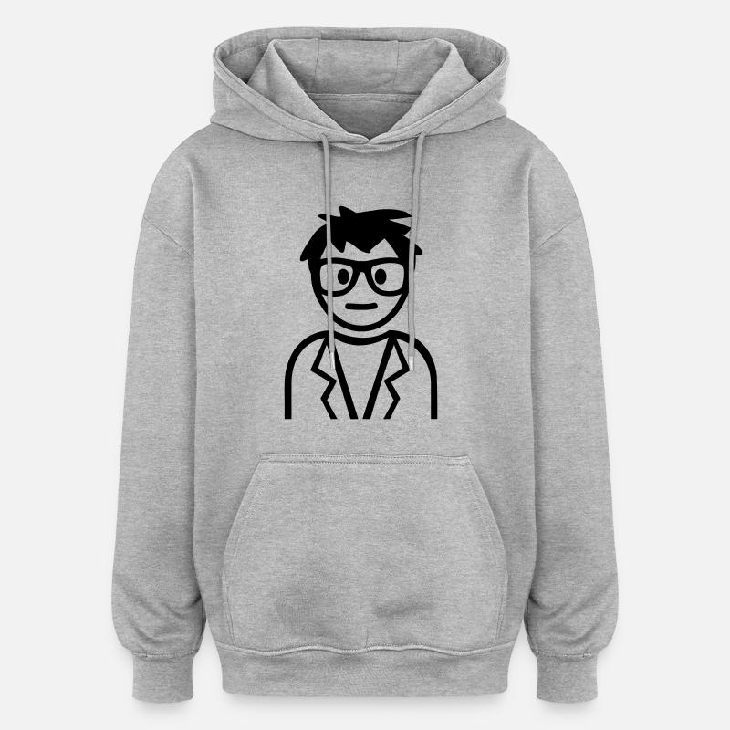 Nerd - Sweat à capuche oversize unisexe - gris chiné