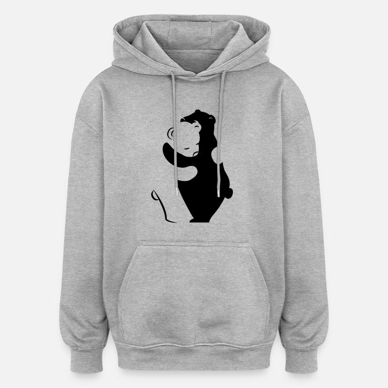Bears Hugging - Oversized Unisex Hoodie - heather grey