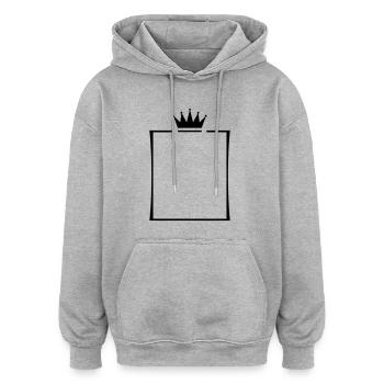 rahmen krone - Oversized Unisex Hoodie - Grau meliert - Vorne - Noah (186cm)