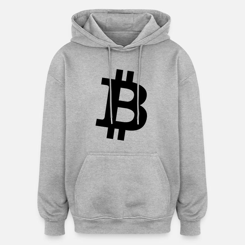 bitcoin Ƀ sign BTC - Oversized Unisex Hoodie - Grau meliert