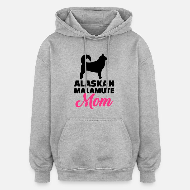Alaskan Malamute - Sweat à capuche oversize unisexe - gris chiné