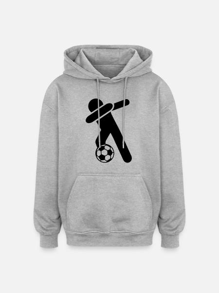 dabbing fussball - Oversized Unisex Hoodie - Grau meliert