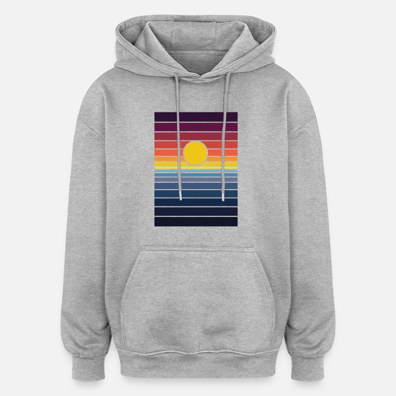 le coucher du soleil - Sweat à capuche oversize unisexe - gris chiné