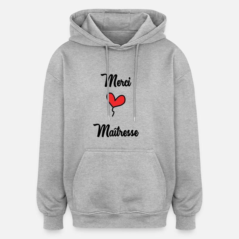 MERCI. MAÎTRESSE - Sweat à capuche oversize unisexe - gris chiné