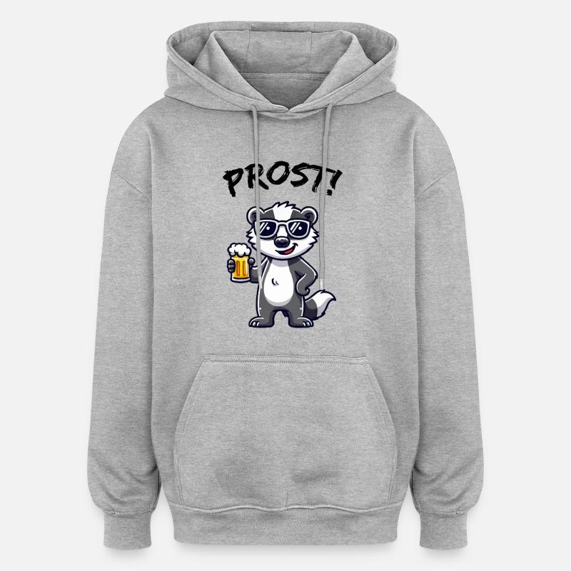 Bière Badger Cheers - Sweat à capuche oversize unisexe - gris chiné