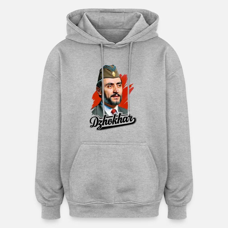 Dzhokhar Dudaev Design - Sweat à capuche oversize unisexe - gris chiné
