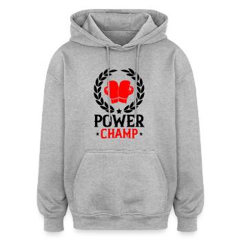 Boxing Champ - Oversized Unisex Hoodie - heather grey - Front - Noah (186cm)
