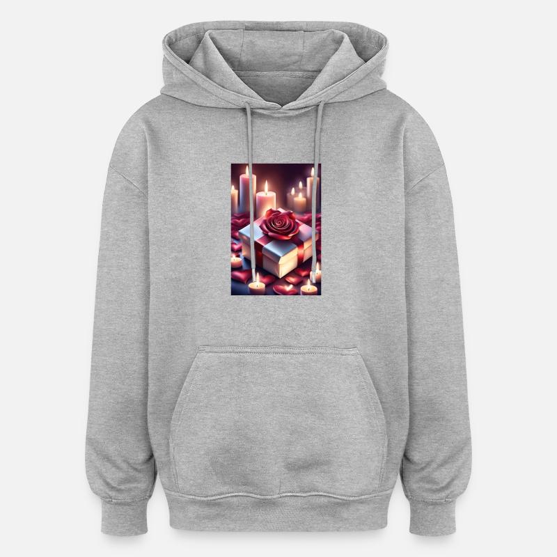 Joli cadeau - Sweat à capuche oversize unisexe - gris chiné