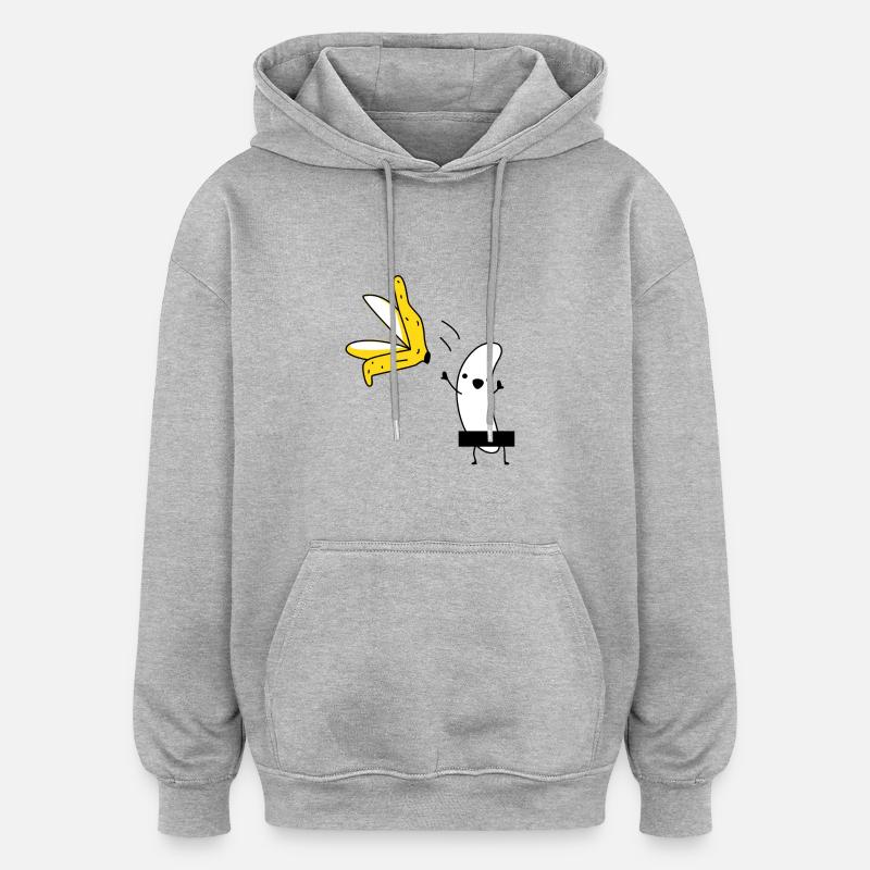 Banane nue - Sweat à capuche oversize unisexe - gris chiné