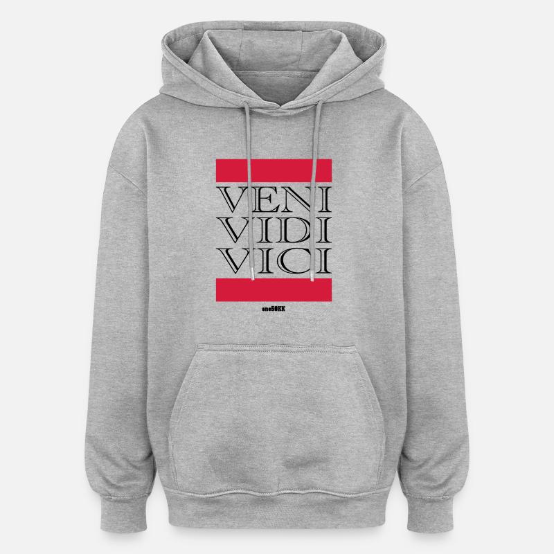 Veni - Sweat à capuche oversize unisexe - gris chiné