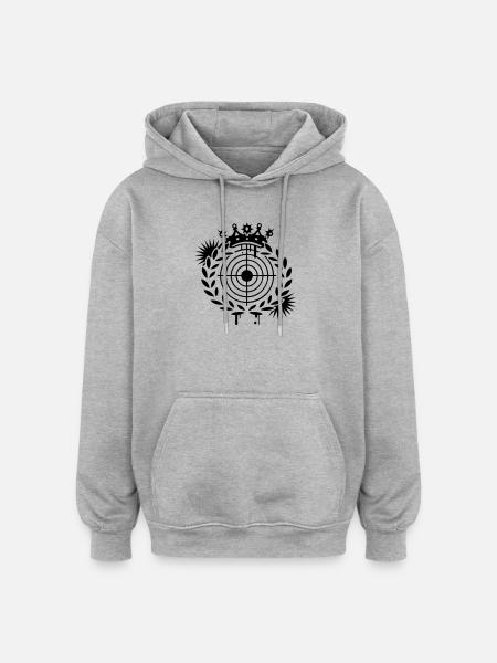 Target with a crown and laurel - Oversized Unisex Hoodie - heather grey