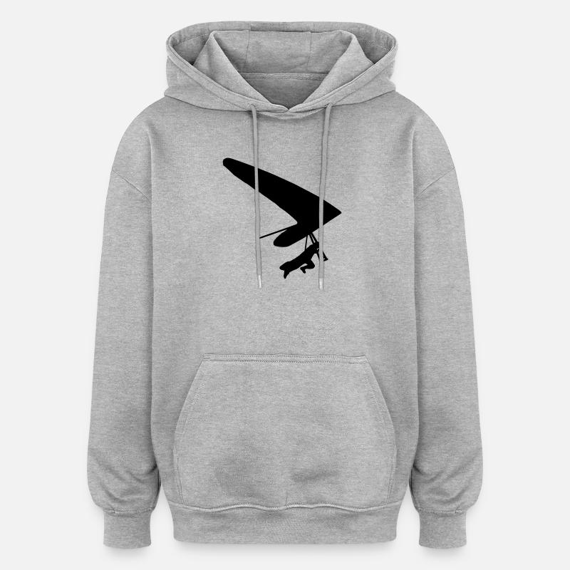 Hang - glider - Sweat à capuche oversize unisexe - gris chiné