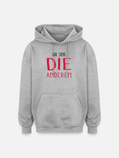 wir sind die anderen - Oversized Unisex Hoodie - Grau meliert
