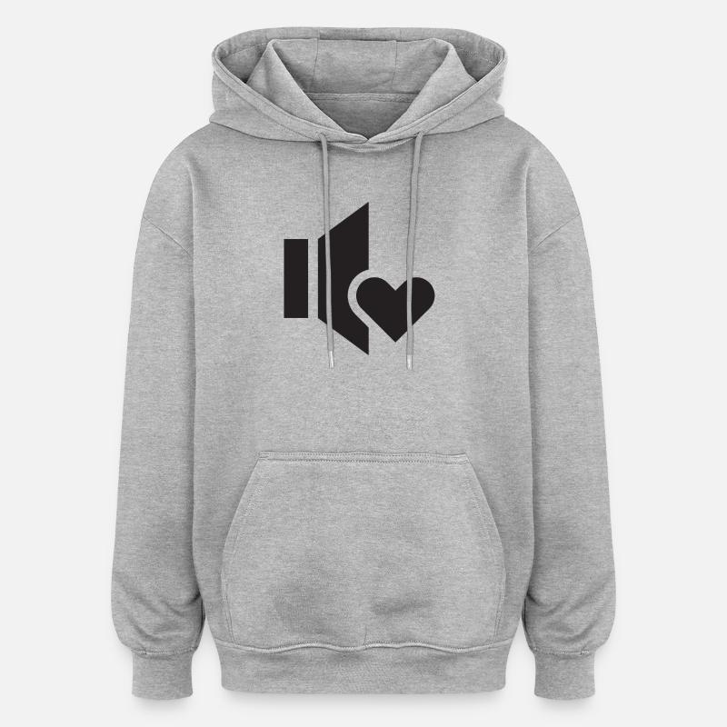 Cœur et Parole - Sweat à capuche oversize unisexe - gris chiné