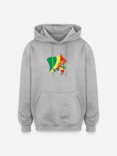 Congo (Brazzaville) fan dog - Oversized Unisex Hoodie - heather grey