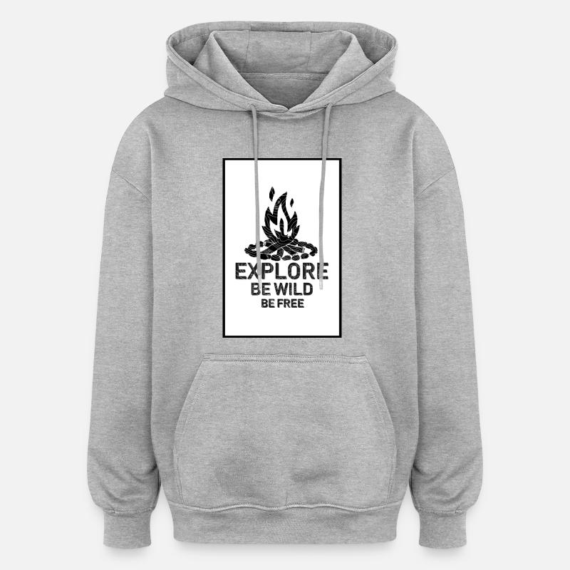 B Wild B Gratuit - Sweat à capuche oversize unisexe - gris chiné