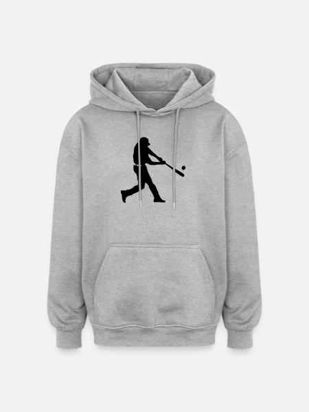baseball player - Oversized Unisex Hoodie - heather grey