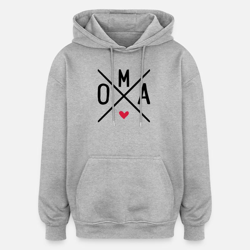 oma - Oversized Unisex Hoodie - Grau meliert