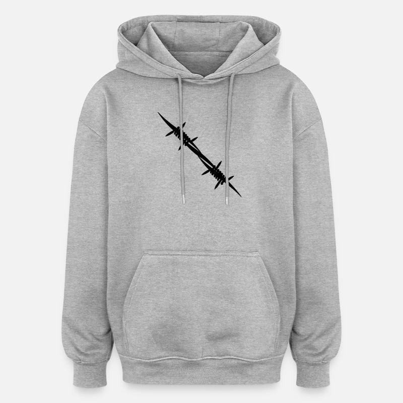 Barbed wire coupling piece - Oversized Unisex Hoodie - heather grey