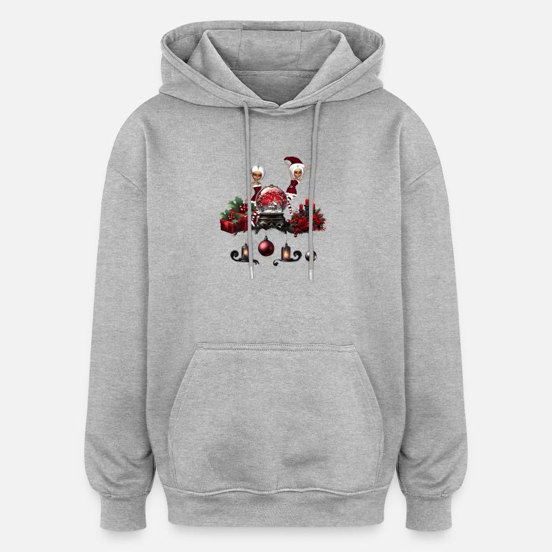 Wunderbare dunkle Weihnachtszeit. - Oversized Unisex Hoodie - Grau meliert