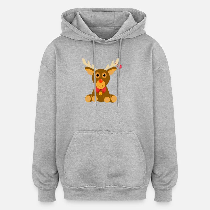 Renne Rudolph - Sweat à capuche oversize unisexe - gris chiné