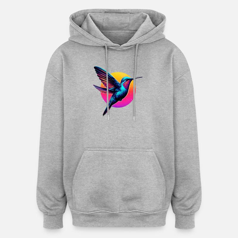 Colibri - Sweat à capuche oversize unisexe - gris chiné