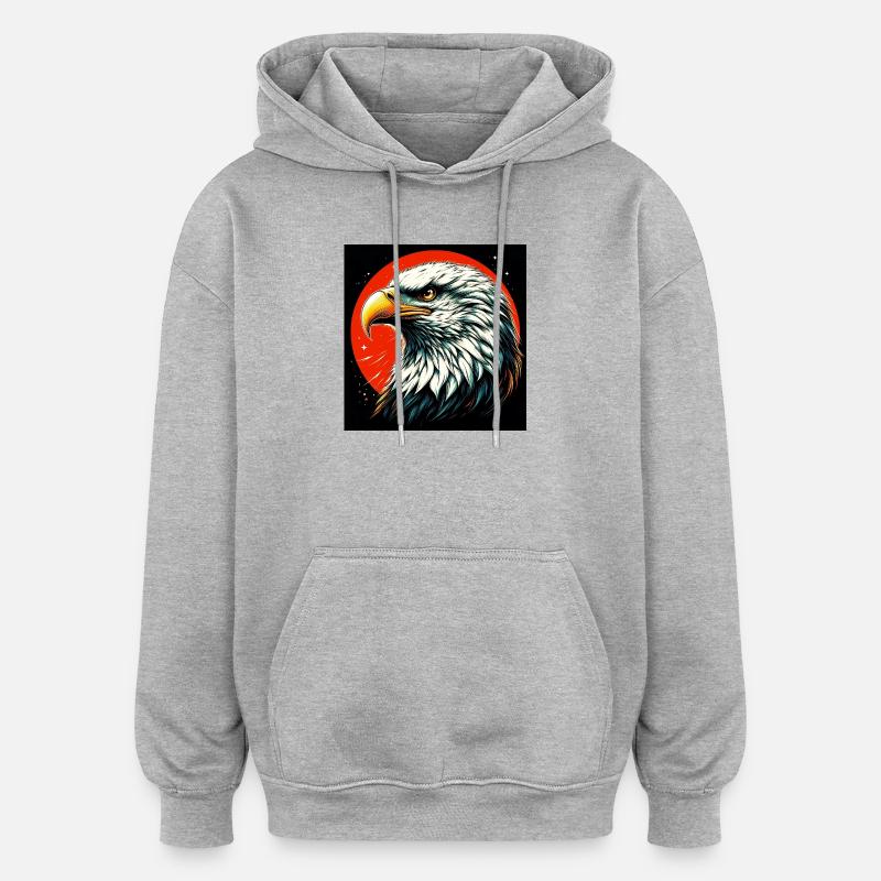 Bald Eagle - Oversized Unisex Hoodie - heather grey
