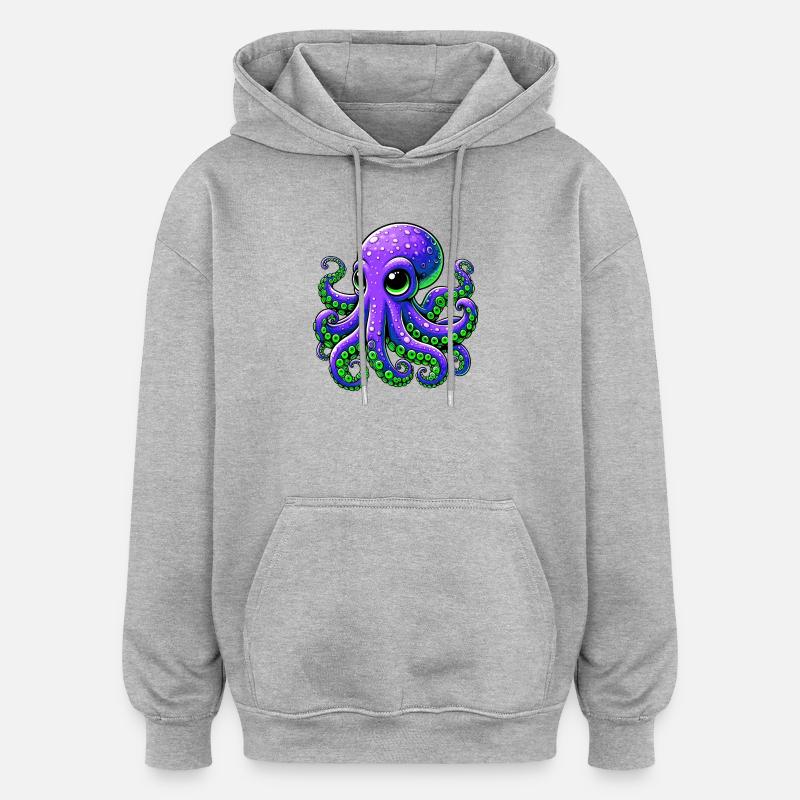 Octopus - Oversized Unisex Hoodie - heather grey