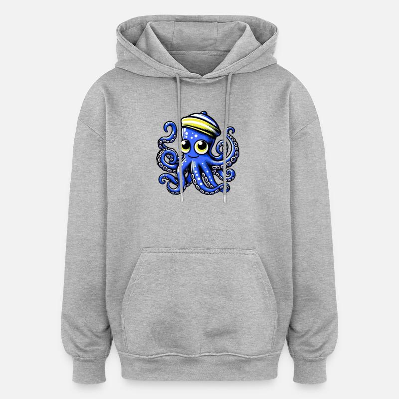 Octopus - Oversized Unisex Hoodie - heather grey