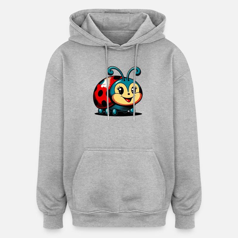 Marienkäfer - Oversized Unisex Hoodie - Grau meliert