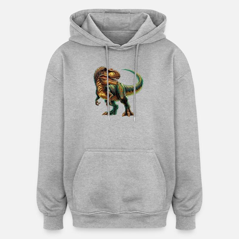 Dinosaur - Oversized Unisex Hoodie - heather grey