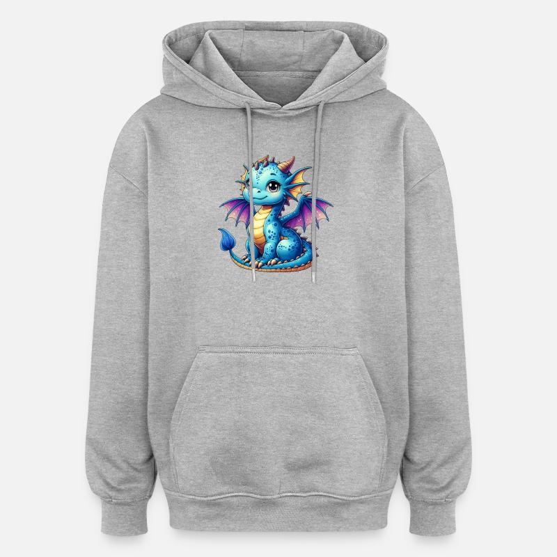 Dragon - Oversized Unisex Hoodie - heather grey