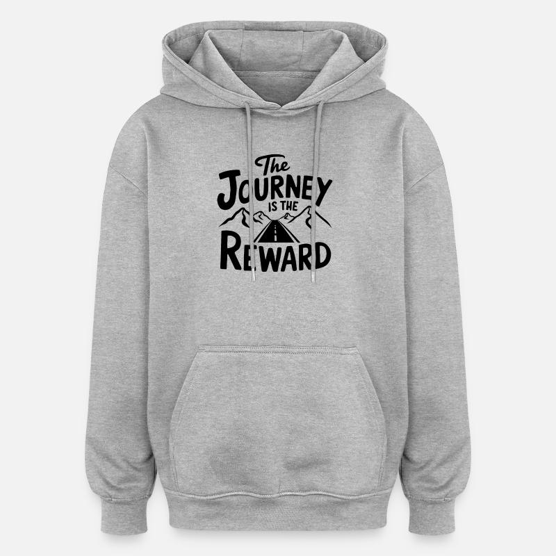 Le voyage est la récompense - Sweat à capuche oversize unisexe - gris chiné