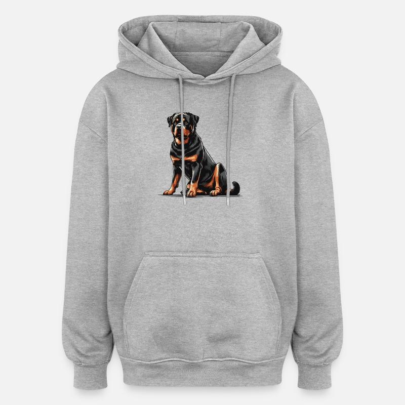 Rottweiler - Sweat à capuche oversize unisexe - gris chiné